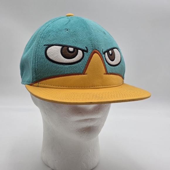 Disney Other - Disney Phineas Ferb Baseball Hat Perry the Platypus Agent P Snap Back‎ Fuzzy Cap